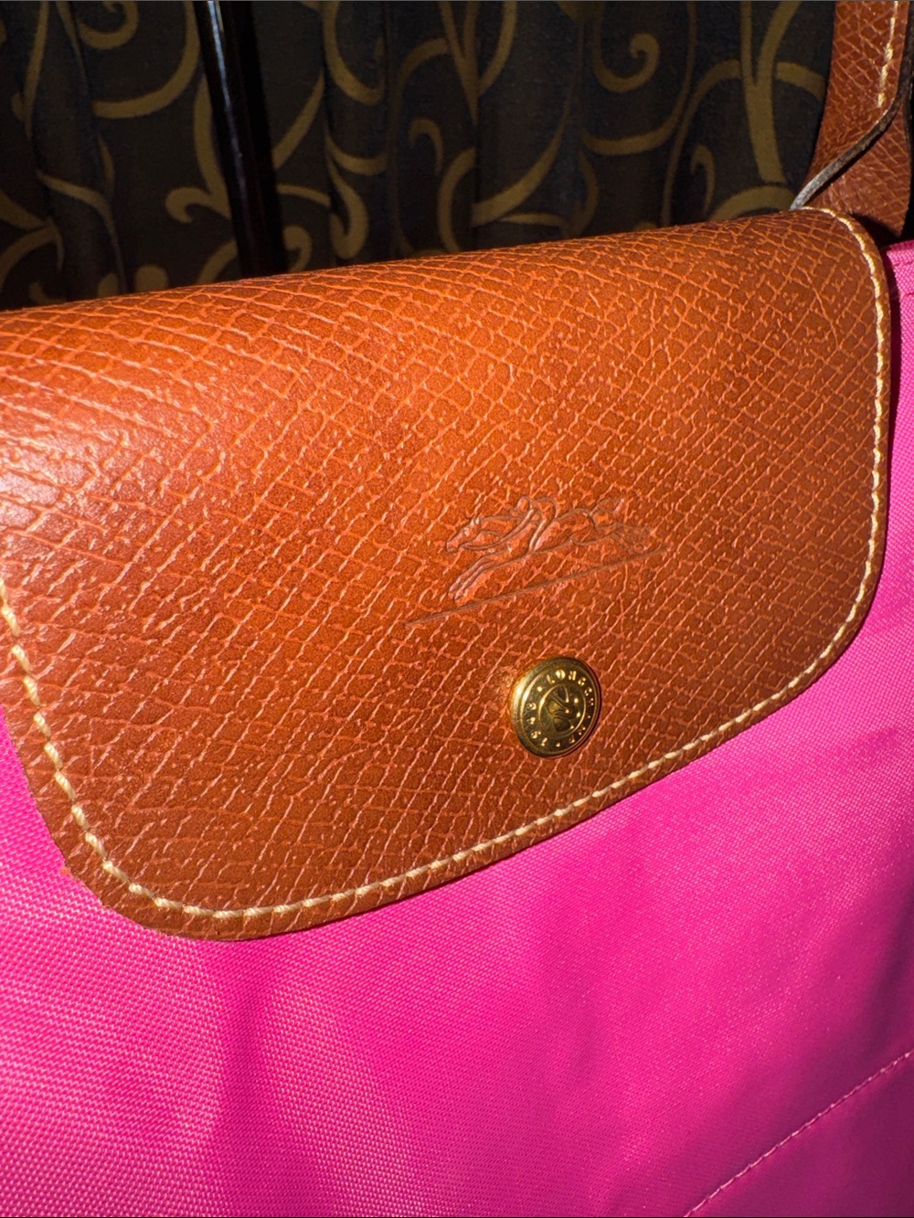 Longchamp Le Pliage Barbie pink Large Shoulder Tote Bag EUC - Picture 4 of 10